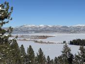 Buckeye Winter Trail overlooking a wintery Bridgeport Valley